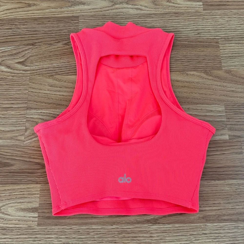 Alo Goddess Mock Neck Rib Tank